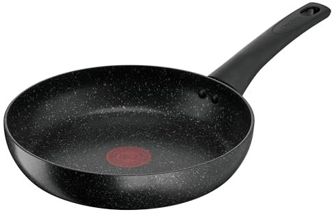 Tefal Titanium Stone Frying Pan 20 cm, High-Performance Non-Stick Durable Coating, Metal Safe, All Hobs Including Induction, Thermo-Signal, Black, E1050245