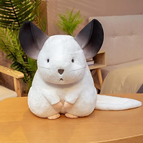 RDCIRP Chinchilla Plüschtier, 9,8 Zoll süße Stofftier-Plüschpuppe, weiche Cartoon-Plüschfigur, Kissenspielzeug for Kinder, Erwachsene, Geschenke, Heimdekoration(Weiß)