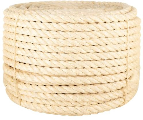 ShGaxin Cuerda 100% sisal 20 mm 25 m, Rollo Mimbre, Cuerda Manualidades, Cuerda Decorativa, para Tejer Crochet, Bobinas De Hilo, Cesta De Cuerda - SPU:155037