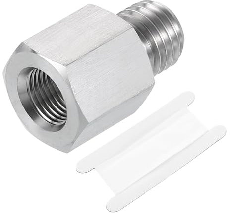 sourcing map Pipe Fitting Reducing Adapter, M12 Male x 1/8 NPT Female 304 Stainless Steel Reducer Connector for Water Oil Air Pressure Gauge, Silver
