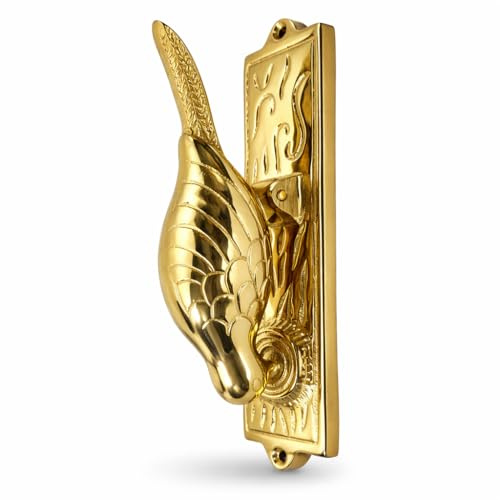 Fenzo Woodpecker Door Knocker Handcrafted Antique Style Aluminum Front Door Knocker, Vintage Bird Design, Rustic Outdoor Home Décor, Loud Knock, Easy to Install for Porches & Entryways (Golden)