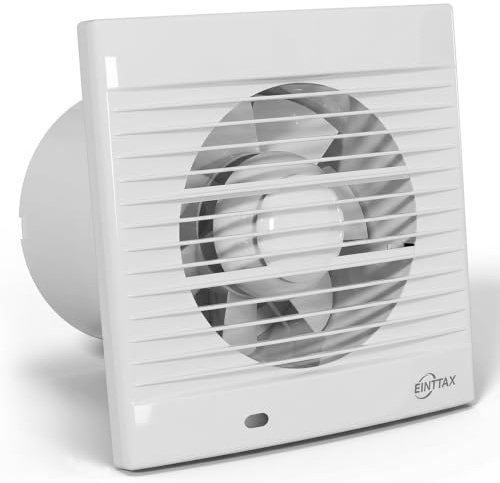 EINTTAX 150 mm Extractor Fan, 320 m³/h IPX2 Fan, Waterproof Bathroom Fan with Backflow Flap, Exhaust Fan for Bathroom, Kitchen, Bedroom, Garage (pearly white)