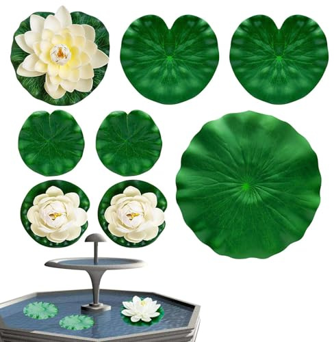 Genérico Plantas Flotantes para Estanques - Lirios de Agua Artificiales Realistas,Decoración para Estanques Jardines Traseros Fiestas Bodas Y Hogar
