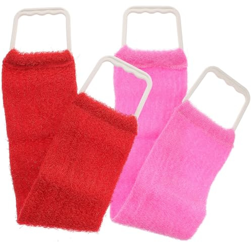 Serviette à Frotter Double Face en Polyester Bleu pour Bain | Épurateur de Dos, Bande de Nettoyage Bain, Usage Homme et Femme, pour Peau Lisse Couleur Aléatoire