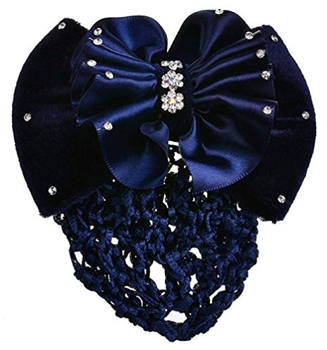 BODHI2000, retina per chignon con molletta fermacapelli e fiocco, capiente, da donna