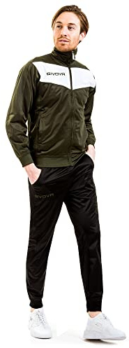 Givova Herren Visa Suit Sportanzug, grünes militär/schwarz, XXL EU