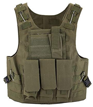 Bon amixyl Maglia per Tattico Militare Esercito Poliestere Airsoft Gilet da Caccia per all’Aperto Campeggio Escursionismo Tactical Vest Verde Militare.