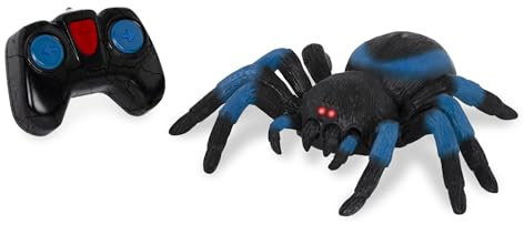 Terra Ferngesteuerte Spinne Blau – RC Vogelspinne mit leuchtenden LED Augen und Fernbedienung – Tarantula Spielzeug ab 6 Jahre