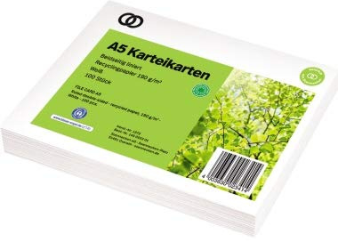 Soennecken Indexkort oeco 1572 RC A5 linjerat 100 st/förpackning.