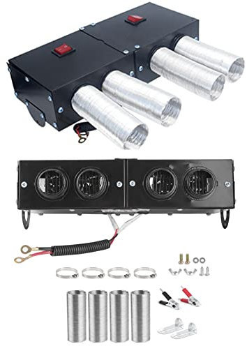 Yuecoom Antiappannamento riscaldatore per auto Auto 4 fori antiappannamento ventola di riscaldamento sbrinatore 800W 12V