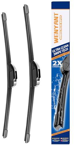 Wenyant 24 + 19 Replacement For Ford Fusion 2006-2012 Chevy Equinox 2005-2009 Impala 2014-2020 Malibu 2013-2015 Dodge Journey 2009-2020 Front Windshield Wiper Blade 2 Pack