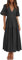MessBebe Women's Summer Maxi Dress Puffy Sleeve V Neck Boho Party Beach Tiered Ruffle Flowy Long Smocked Dresses M Black