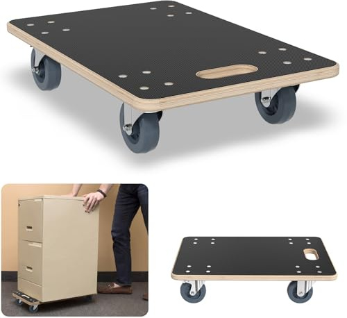 YARDIN Transportroller rullbräda, 2 stycken möbelrullar, rullbrädor med låsbara hjul, transportör 600 x 400 x 145 mm, transportstöd för flyttning, möbeltransport max. 200 kg lastkapacitet