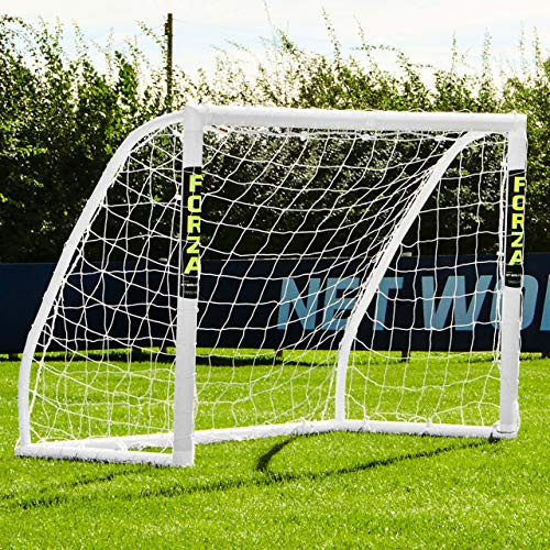 FORZA But de Football de Match en PVC [6 Tailles] | Cage de Jardin Légère et Imperméable pour Enfants | Poteaux, Filet, Clips | Mur de Tir en Option (sans Mur de Tir, 155 cm x 122 cm)