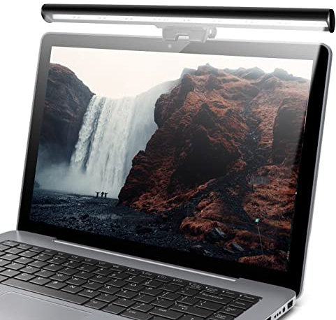 Aigital Eye Care USB-Lampe, USB-Licht für Laptop mit 3 Lichtfarben+10 Helligkeiten und 54-LED-Perle, Flexible Tastatur-Licht für PC, Monitor Light Bar,LED Screenbar, Kein Blenden