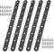 ZMDMAH 6 Pcs Connettore Piatto, 244 x 19 x 3 mm Nero Piastra Forata Piastre di Giunzione Piatte Staffe di Fissaggio per Riparazione con 48 Viti, Riparazione Piastra per Riparazione di Mobili