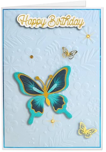 Joli Coon Papeterie Carte anniversaire femme SIGNATURE 3D - Carte d’anniversaire premium en 3D avec enveloppe en papier premium et autocollant cachet