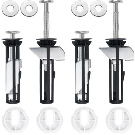 TYSM-CC Nuovo Kit di Bulloni per Sedile WC 4 Pezzi, Universale Lungo, Vite Dado in Acciaio Inox Antiruggine di Alta Qualità, Accessori per Manutenzione Coperchio Toilette, facile da installare