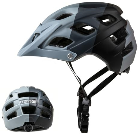 Ckorison Mountain Bike Helmet, MTB Helmet Adult Lightweight Breathable Adjustable Mens Bike Helmet Safet EN1078 Cycling Mountain & Road Bicycle Helmets for Men Women