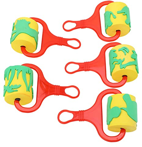Eleage Juego de Sellos de Rodillo de Esponja, Coloridos Rodillos de Pintura de Espuma EVA para Arte de Bricolaje para Niños, Juegos Imaginativos en Casa, 5 Piezas en Colores Surtidos