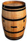 Temesso Weinfass als Weinregal Weinschrank Bar - rund, 225 Liter, geölt und Schwarze Ringe (Ohne Tischplatte)