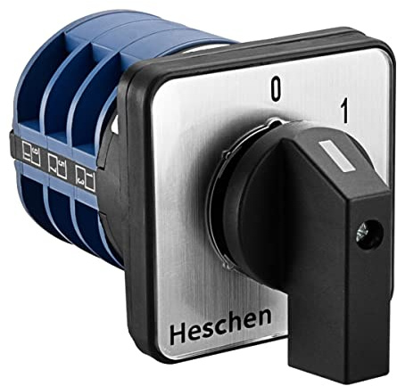 Heschen Universal Rotary Cam Selector Changeover Switch, SZW26-32/0-3.3, 660V 32A, 4 Position, 3 Phase, 12 Terminals