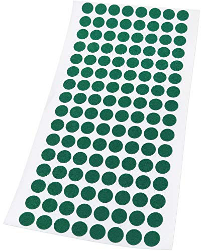 Adsamm® / 128 x self-stick felt pads / Ø 0.47'' (Ø 12 mm) / green / round / self-adhesive furniture glides with felt thickness of 0.059'' / 1.5 mm