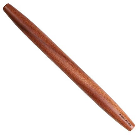 Muso Wood Mattarello per cottura in legno antiaderente, 40 cm, mattarello affusolato per fondente, pasticceria, pizza, biscotti, crosta di torta (rullo in legno di apele)