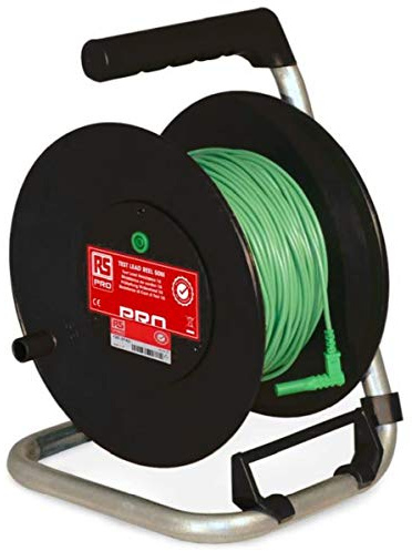 RS PRO Messleitung auf Kabeltrommel, 50m Grün / 4mm Buchse CAT II 1000 V CAT II 1000V