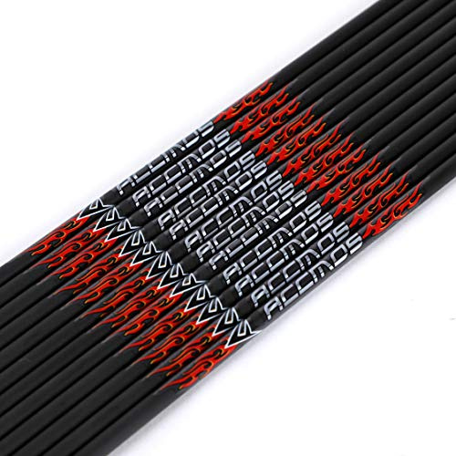 ACCMOS Spine 300 Arbres Flèche 33 Pouces Arbre Flèche Flèches Carbone DIY Tube Flèche Cible Fût Flèche de Chasse Arc à Poulies Arc Recurve Adulte Jeunesse Tir à l’Arc Entraînement 12pcs