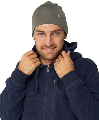 DANISH ENDURANCE Merino Laufmütze Herren & Damen, Sportmütze, Merinowolle Mütze, Wintermütze, Fahrrad Beanie, Atmungsaktiv & Warm, Unisex, Grau, Einheitsgröße