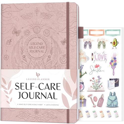 Legend Självvårdsjournal – guidad daglig reflektionsdagbok för att stödja psykisk och fysisk hälsa – daglig humör, meditation och personlig utveckling anteckningsbok – 26,5 x 18,5 cm, varar 3 månader