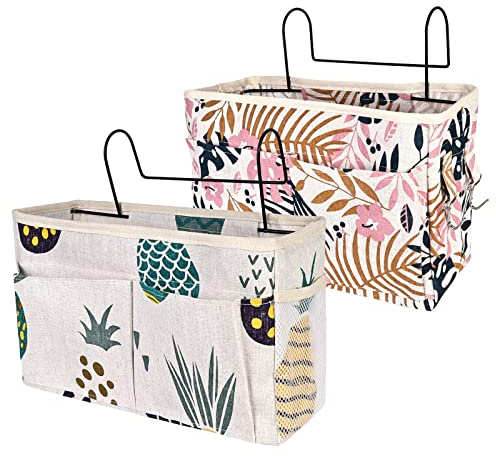 2 bolsas de cama para cama alta, organizador de cama, bolsa de cama para colgar, organizador de cama alta, organizador para colgar la cama, bolsa de noche, bolsa de almacenamiento para libros