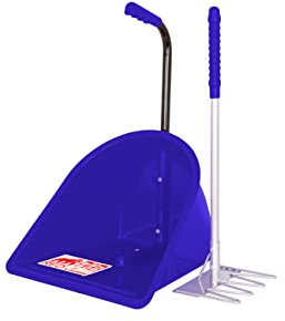 Red Gorilla Official TEENIE TIDEE in Purple with Short Traditional Rake Horse Manure Shovel Scoop Small Lightweight Suitable for Children Dustpan Set for Paddock Stable Horsebox or Garden Waste