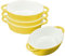 KVOTA 4-er Set MINI Auflaufformen ovale Ofen- Backform aus Keramik, Innenmaß ca.10,5x4x13,5cm, 300ml (Gelb). Ideal für kleine Portionen oder Dessert
