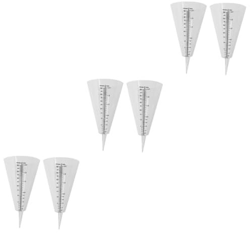 BESPORTBLE 6pezzi Misuratori Di Pioggia Forma Conica Trasparenti Misura Precisa Delle Precipitazioni Per Giardinaggio e Ricerche Meteorologiche