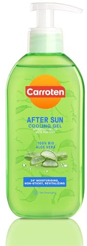 Carroten After Sun Cooling Gel 200 ml - 100% Bio Aloe Vera Gel - Kühlendes und Beruhigendes Feuchtigkeitsgel für Körper und Gesicht - Verlängert die Bräune, beugt Peeling vor