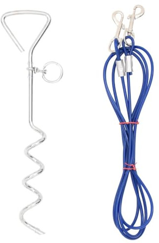 vidaXL Cable de Amarre para Perros con estaca de Tierra 3 m, Amarre para Perros con estaca, Correa para Perros con estaca, Correa para Perros
