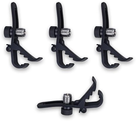 4 Stück Mikrofon Clip Stoßfest, Drum Microphone Clips Set auf Universal Trommel zur 3/8 Mikrofonständer, Mikrofonhalter Trommelklemme Mikrofonklemme Musikinstrumenten zubehör für Drum Stand