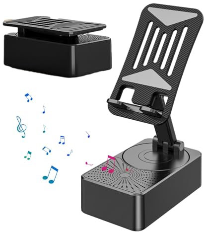Bluet0oth Support de haut-parleur mobile – Support de téléphone audio, station d'accueil pour haut-parleur | Rotation à 360 degrés pour téléphone avec son surround 9D, support de téléphone 3 inn 1