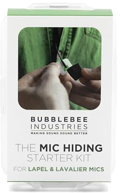 Bubblebee Industries Mic Hiding Starter Kit for Lapel & Lavalier Microphones – Hiding Microphone Tape, Noise & Wind Reduction Covers for Content Creators, Videographers, Audio Engineers & Filmmakers