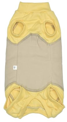 Sphynx Cat Pajamas Four Leg Warm Fleece Sleeveless Bodysuit Elastic Pet Clothes for Hairless Cat Surgery Recovery Suit (Warm Belly Khaki, S (3.5-5 lbs))