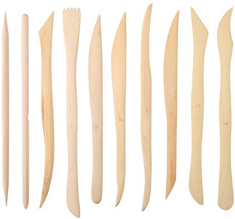 10 st/set trä lera snidningsverktyg, gör-det-själv keramiska skulpturverktyg