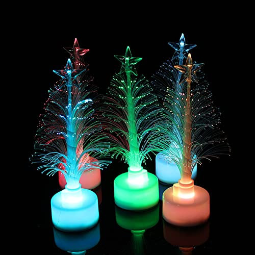 lvifloae USB Christmas Lights for Desk,Mini Colorful LED Fiber Optic Nightlight Christmas Tree Lamp Light Xmas Gift for Living Room, On the Mantelpiece or near the Christmas Tree