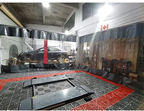 Rygcrud Portes De Maison - Rideaux De Séparation De Garage, Vinyle Industriel Extérieur Panneaux Transparents, Enveloppe De Bâche Protection Contre Le Vent Et Le Froid pour Pergola(13x8.9FT)