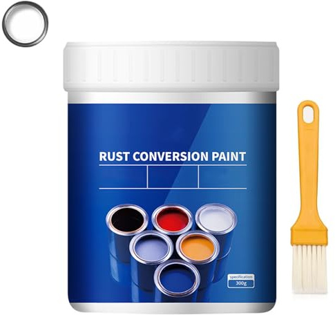 TTCHANG Weatherproof Rust Converter Paint for Metal, Rust Conversion Paint for Metal, Multifunctional Water-Based Metallic Agent, 4-in-1 Rust Conversion Paint Rust Remover, for Various Metals,White