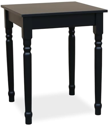 Metdrew Esstisch aus Holz | Tisch 60x60 | Kompakt & stabil | Mit dekorativen Beinen |für 2 Personen | Kleiner Küchentisch | Skandinavisches Design | Tischplatte: Schwarz