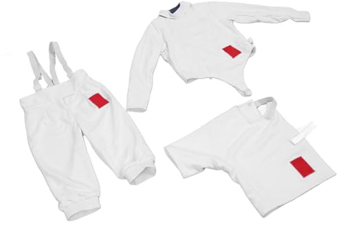 POENVFPO Tenue D'escrime, épaisse et Respirante, Anti-déchirure, pour Enfants, Tenue D'entraînement, Pantalon, Veste et Gilet pour Fleuret et épée (46)