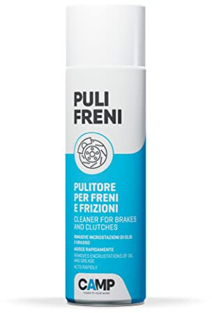 CAMP PULI FRENI, Pulitore professionale specifico per freni e frizioni, Elimina incrostazioni e non lascia residui, Asciugatura rapida, 500ml