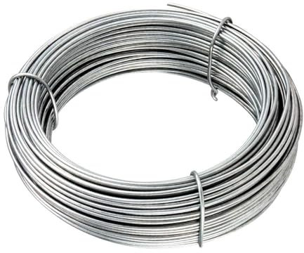 Amagabeli Garden Home 2.2MM X 166M Alambre de Hierro Galvanizado 5KG Rollo de Alambre Recubierto Alambre de Jardín Esgrima Plata para Reparación Malla Uso de Construcción Jardín Plantas DA098